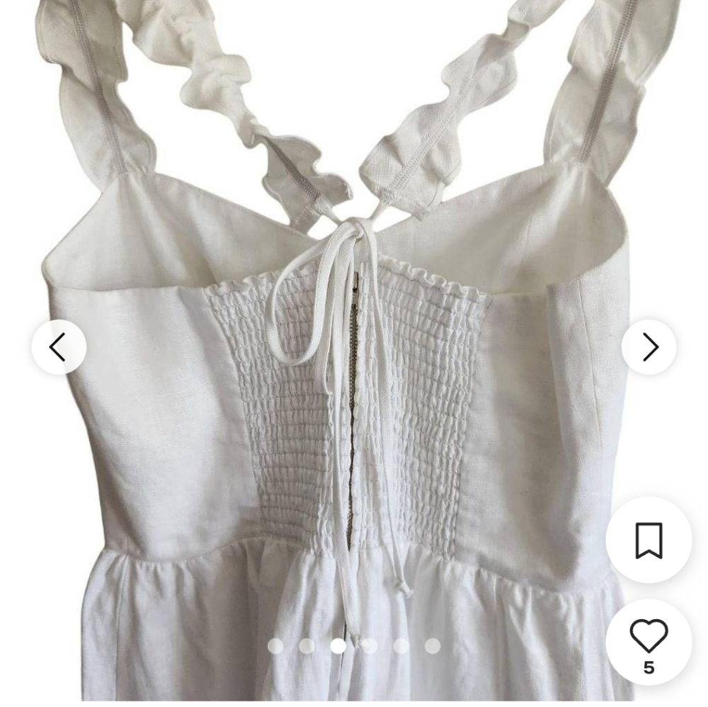 Reformation Montecito Linen Dress 10 White - Picture 4 of 6